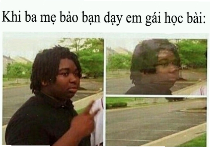 Meme chế hài hước với hình ảnh biến mất