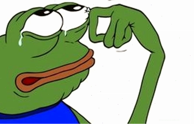 Meme ếch xanh thể hiện sự buồn bã