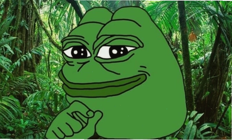 Meme ếch xanh với biểu cảm quyết tâm