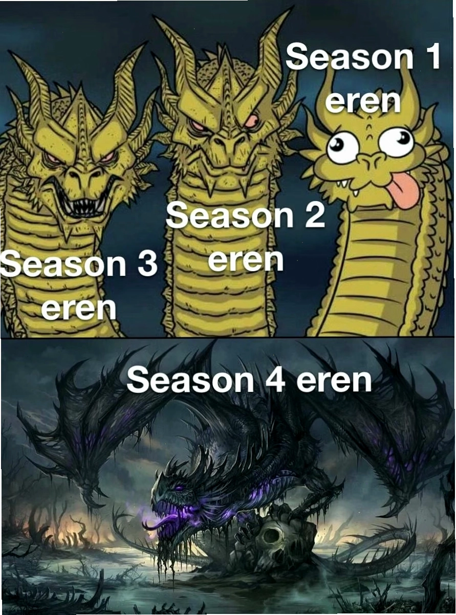 Meme Eren Yeager hài hước với biểu cảm đặc trưng