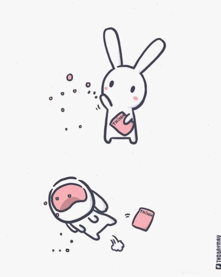 Meme thỏ bảy màu thể hiện sự ngạc nhiên