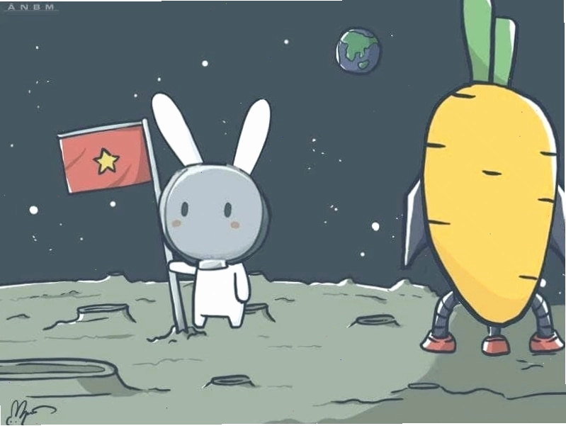 Meme thỏ bảy màu với biểu cảm khó chịu