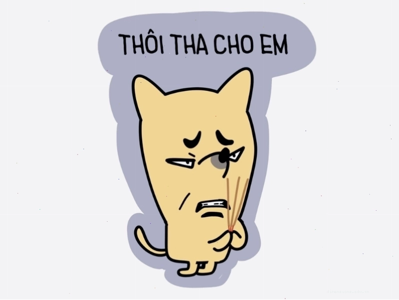 Meme "Thôi tha cho em" với hình ảnh mèo đáng yêu