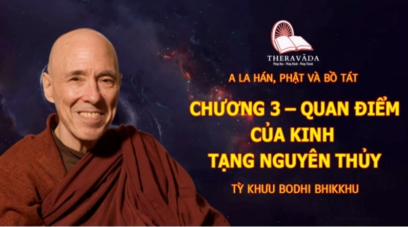 Một nhóm Phật tử đang ngồi tụng kinh Phật giáo Nguyên thủy trong không gian trang nghiêm