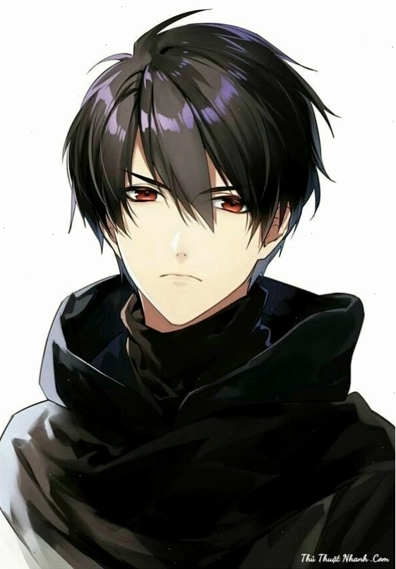 Nhân vật anime nam với cơ bắp săn chắc và ánh mắt kiên định