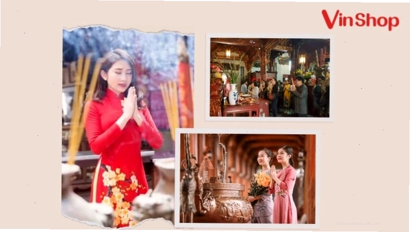 Nhiều người đang tham gia buổi lễ tại chùa
