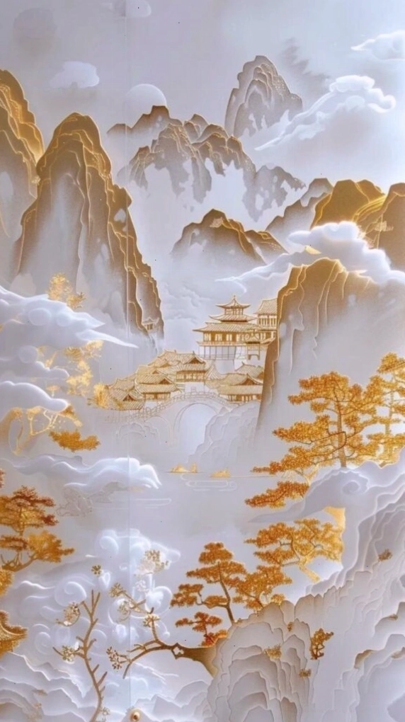 Núi non mây trắng dát vàng