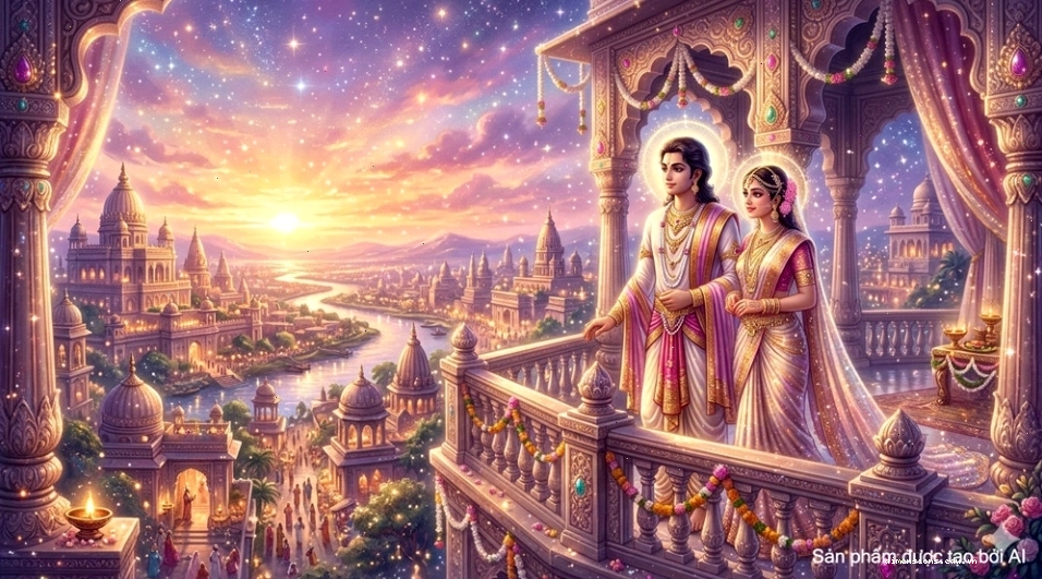 Thái tử Tất Đạt Đa kết hôn cùng công chúa Da Du Đà La, một sự kiện trong cuộc đời Đức Phật