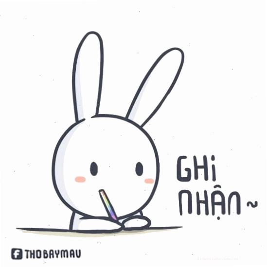 Thỏ bảy màu với các biểu cảm khác nhau