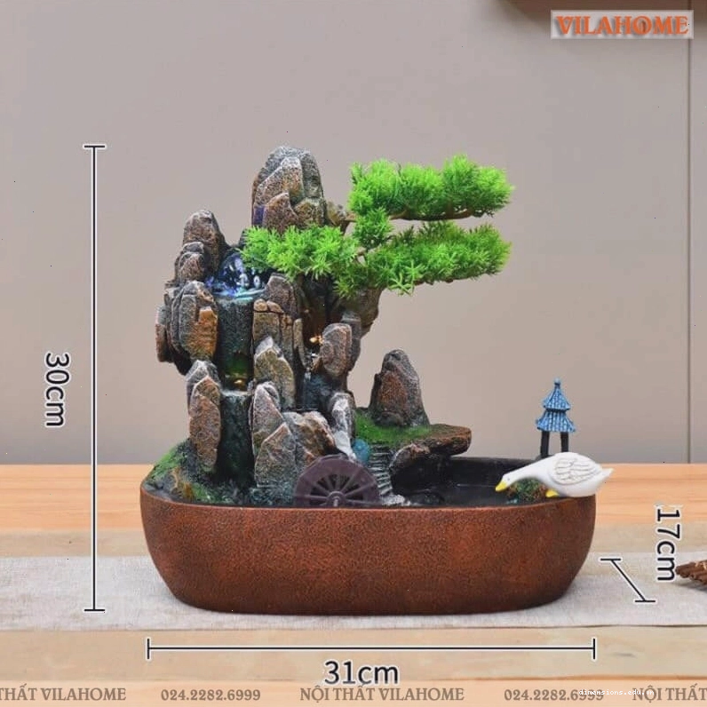 Tiểu cảnh thác nước mini để bàn làm việc