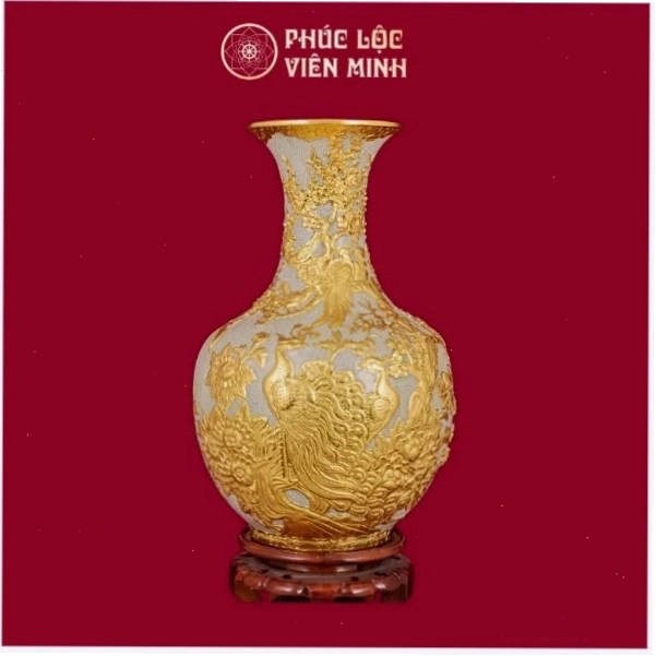 Tỏi Công Danh dát vàng gốm sứ Bát Tràng