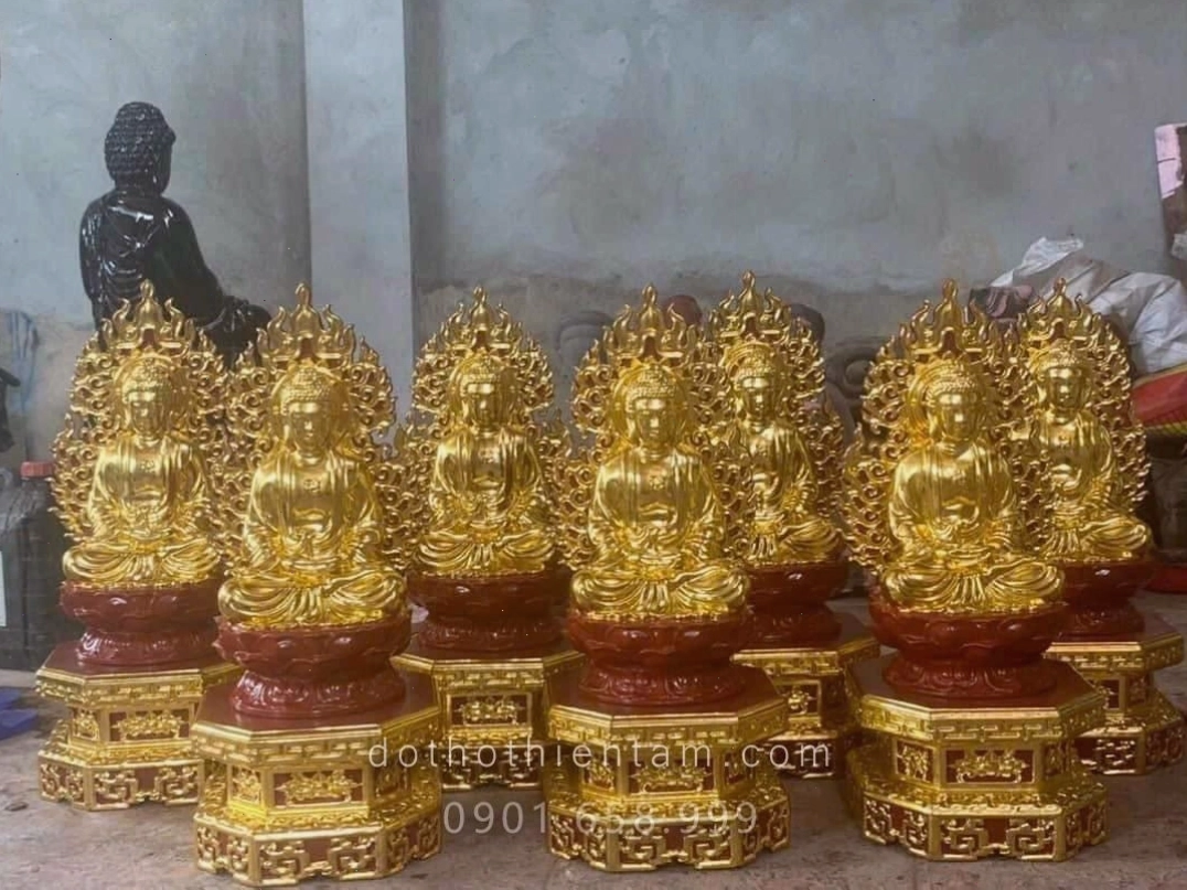 Tranh 7 vị Phật Dược Sư an lạc và từ bi