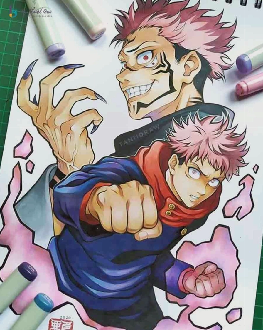 Tranh anime nam với dáng vẻ ngầu và mạnh mẽ