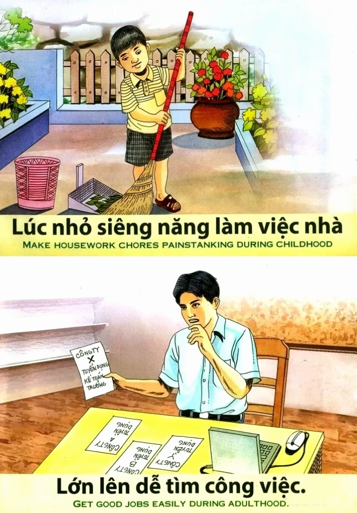 Tranh minh họa nghiệp khẩu và hậu quả của lời nói xấu