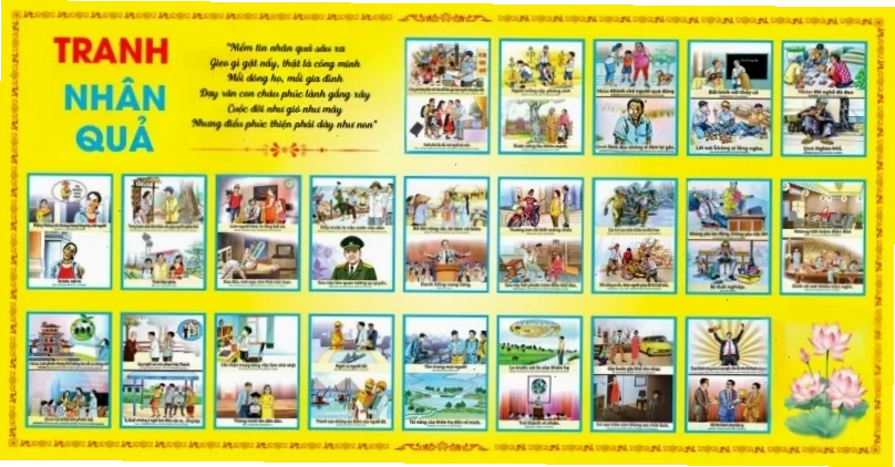 Tranh nhân quả báo ứng thể hiện quy luật công bằng