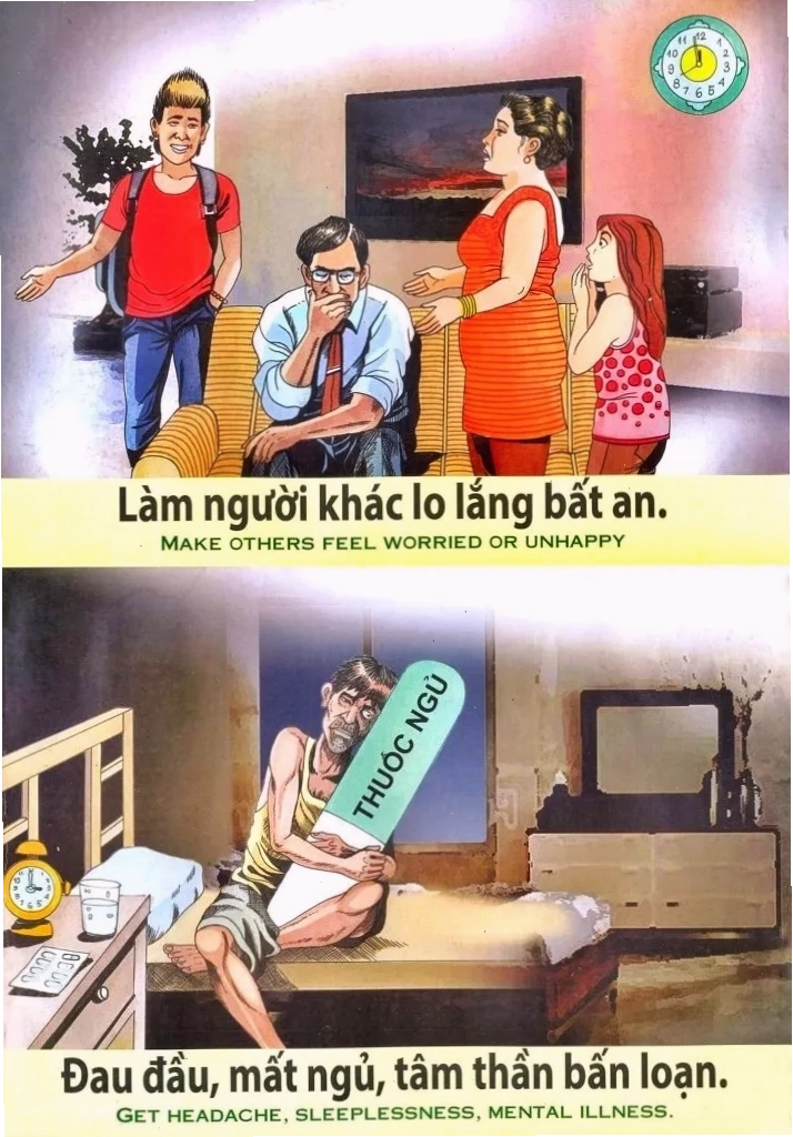 Tranh nhân quả miêu tả các cảnh giới khác nhau của luân hồi