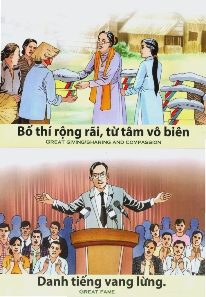 Tranh nhân quả minh họa sự đối đãi của vũ trụ