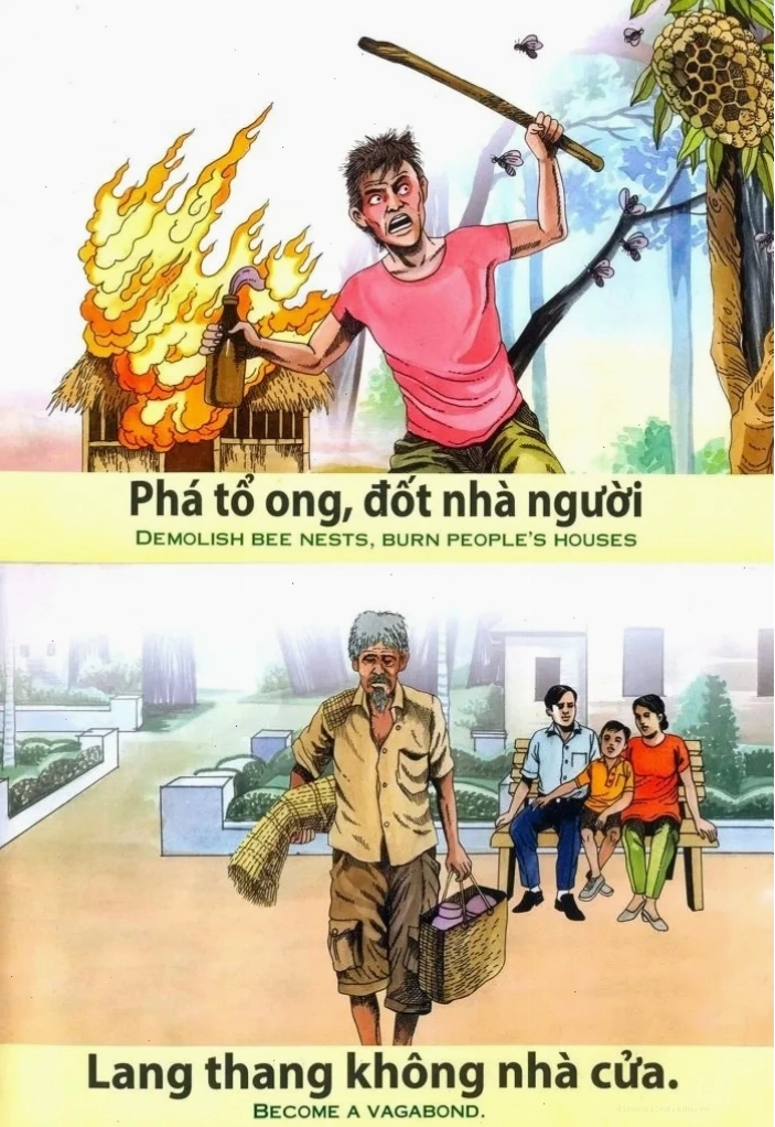 Tranh nhân quả thể hiện sự giải thoát khỏi vòng luân hồi
