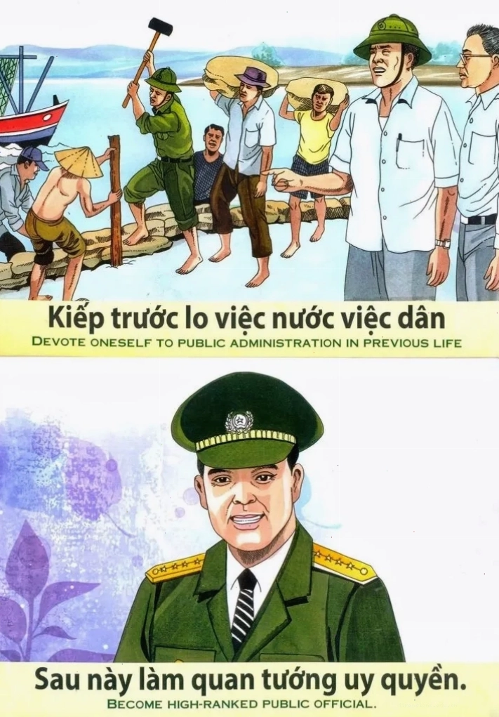 Tranh nhân quả về luân hồi và báo ứng