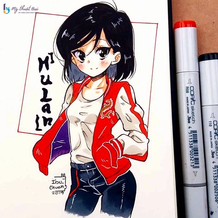 Tranh vẽ anime nữ có màu sắc tươi tắn và sống động