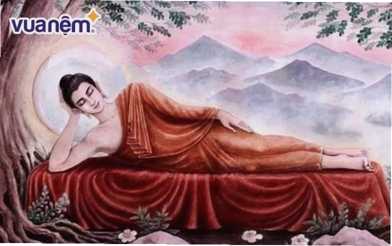 Tư thế nằm nghiêng bên phải của Đức Phật, biểu tượng của sự tỉnh thức và an lạc