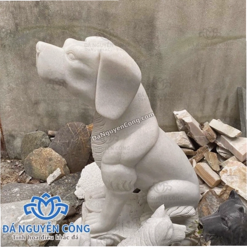 Tượng chó gác cổng đá cẩm thạch