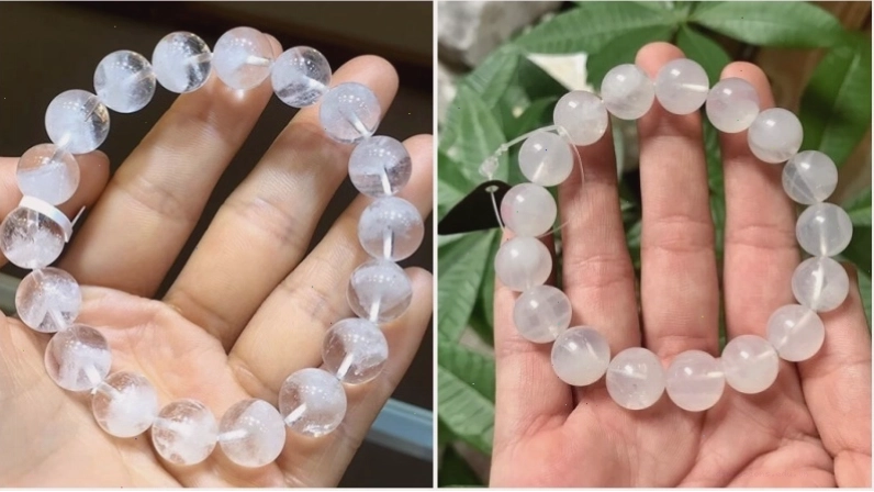 Vòng tay đá thạch anh trắng