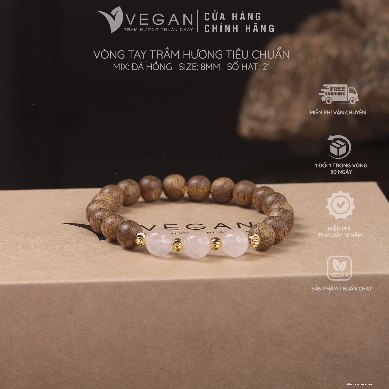 Vòng tay trầm hương thuần chay giúp mang lại năng lượng tích cực