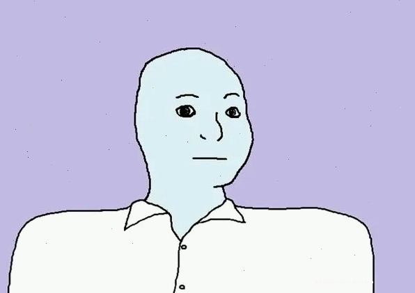 Wojak meme thể hiện sự ngạc nhiên