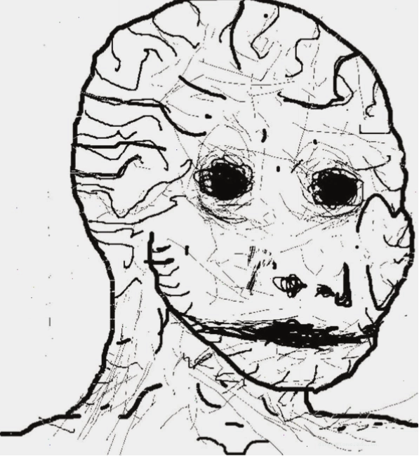 Wojak meme với biểu cảm suy ngẫm