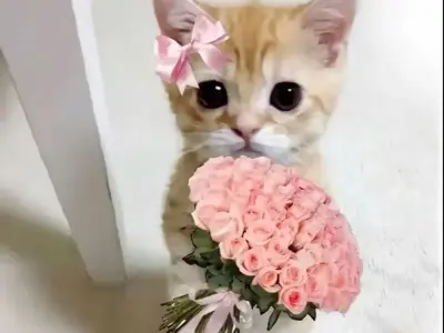 Meme mèo tặng hoa siêu dễ thương khiến dân mạng phì cười