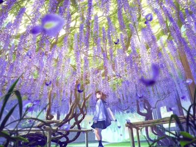 Khám phá vẻ đẹp ảo diệu của hoa tử đằng anime